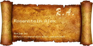 Rosenstein Alex névjegykártya